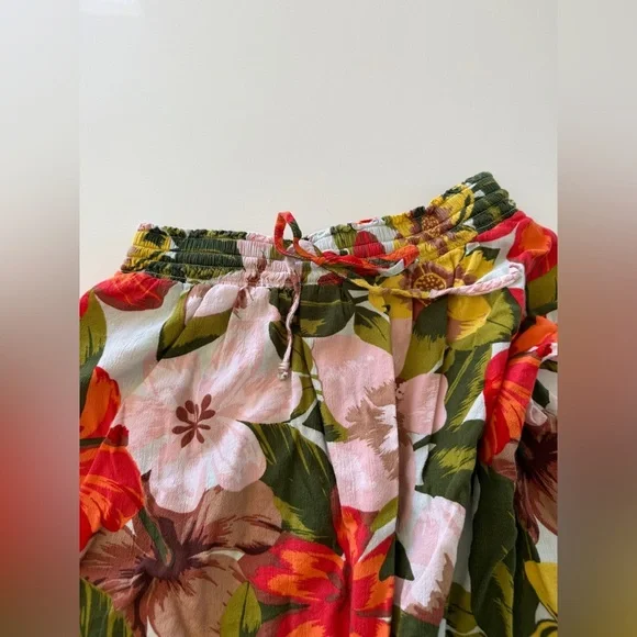 AERIE-Tropical-Floral-Maxi-Skirt-Elastic-Pink-Red-Green-Vacation-Cruise-XS - Picture 3 of 8